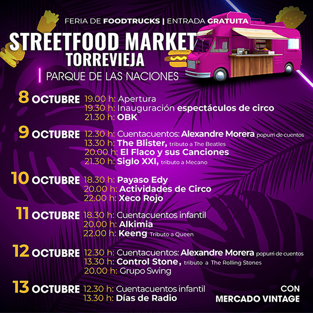 Torrevieja street food festival and vintage food trucks